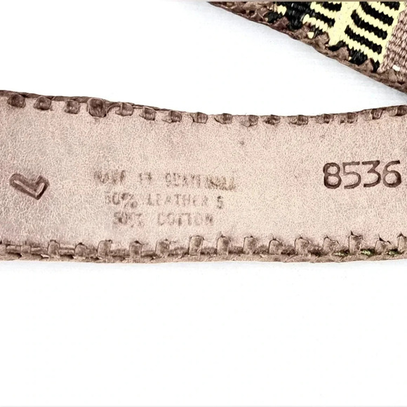 Vintage 90's Woven Color - Tooled Leather Belt Made in Guatemala - Picture 5 of 5